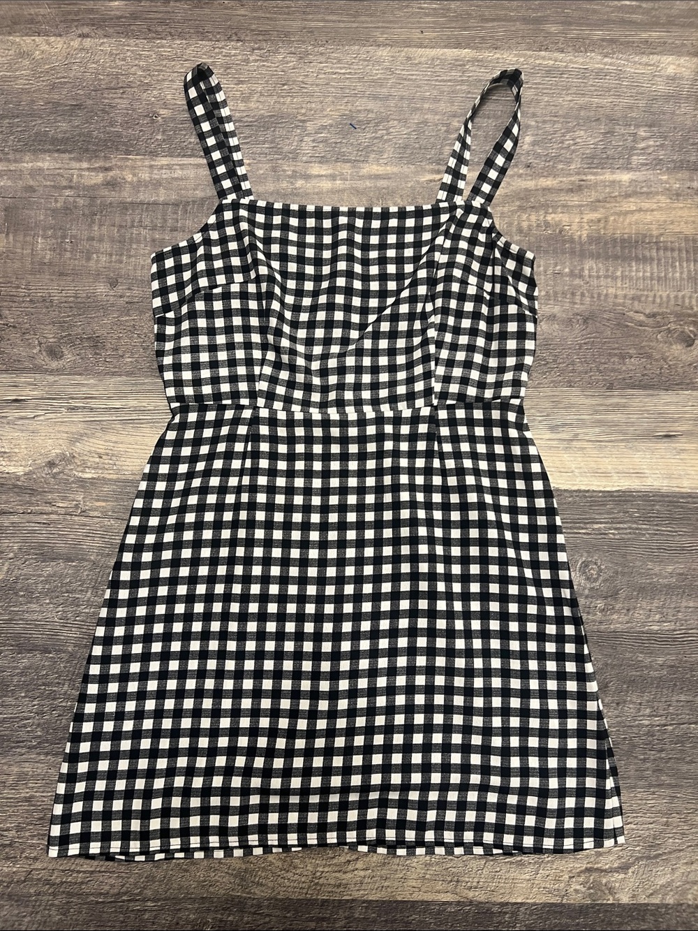 bp Black and White Gingham Mini Dress
